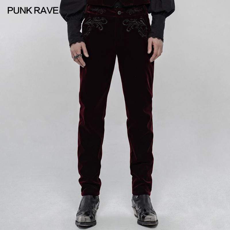 Men's Gothic Embroidered Straight Leg Pants