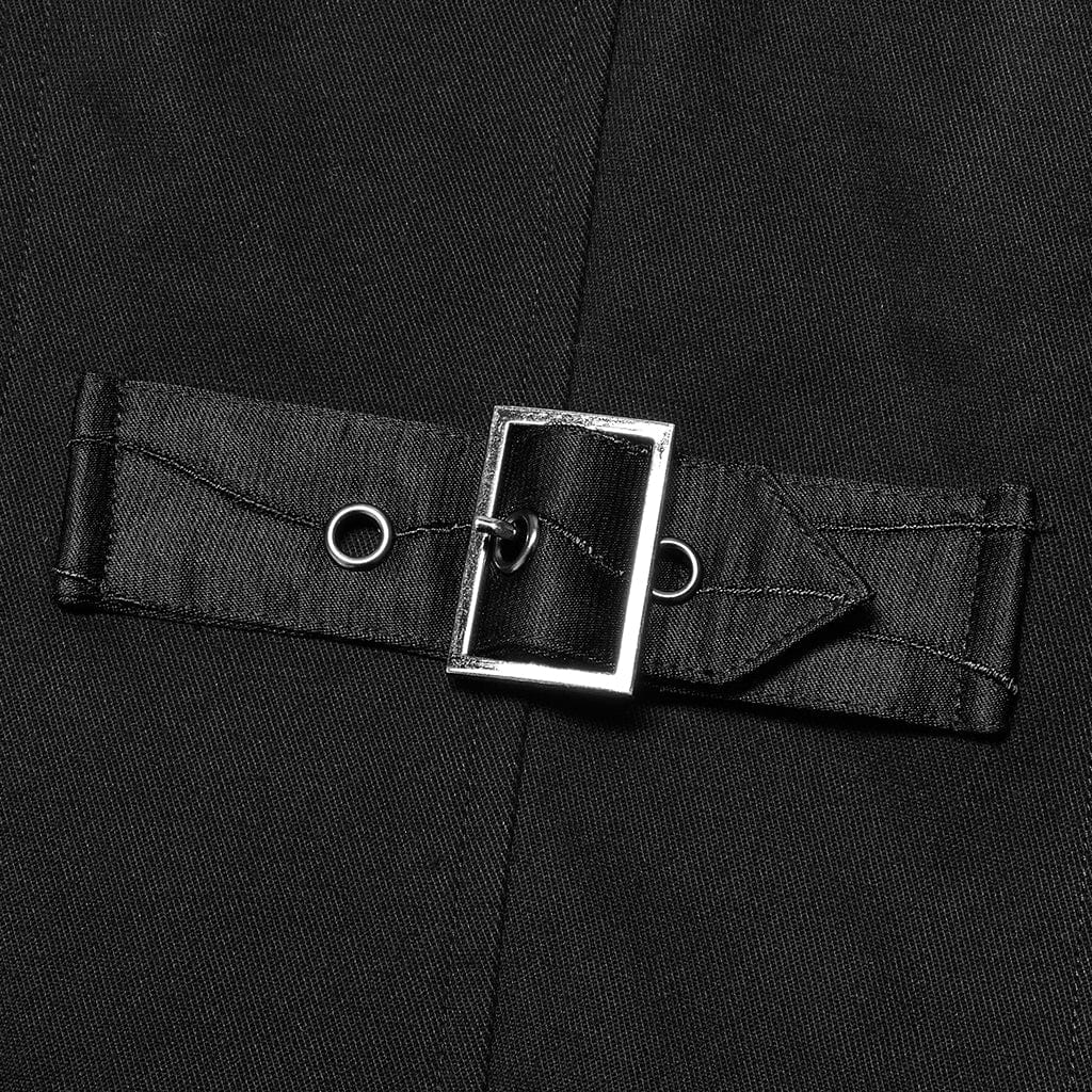 Punk Rave Men's Gothic Floral Embroidered Ruffled Waistcoat