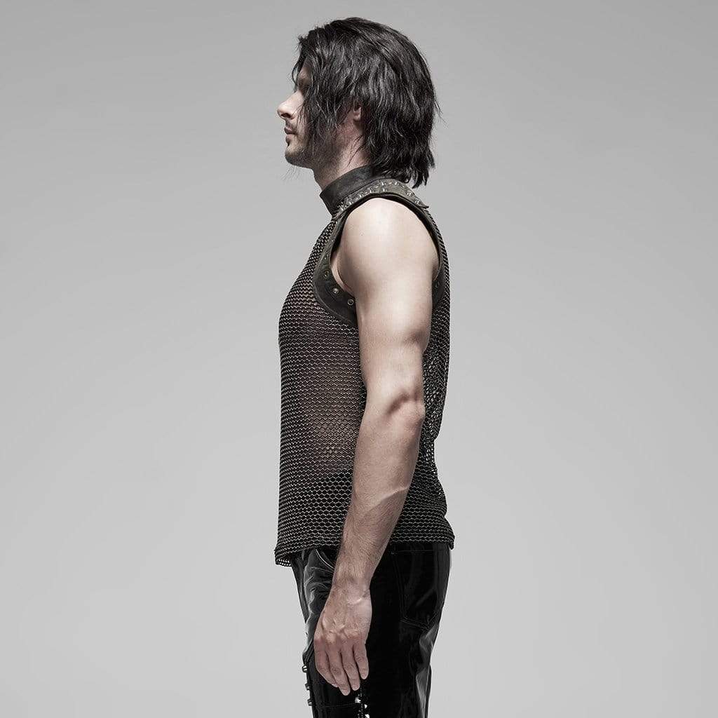Men's Punk See-through Mesh Vests