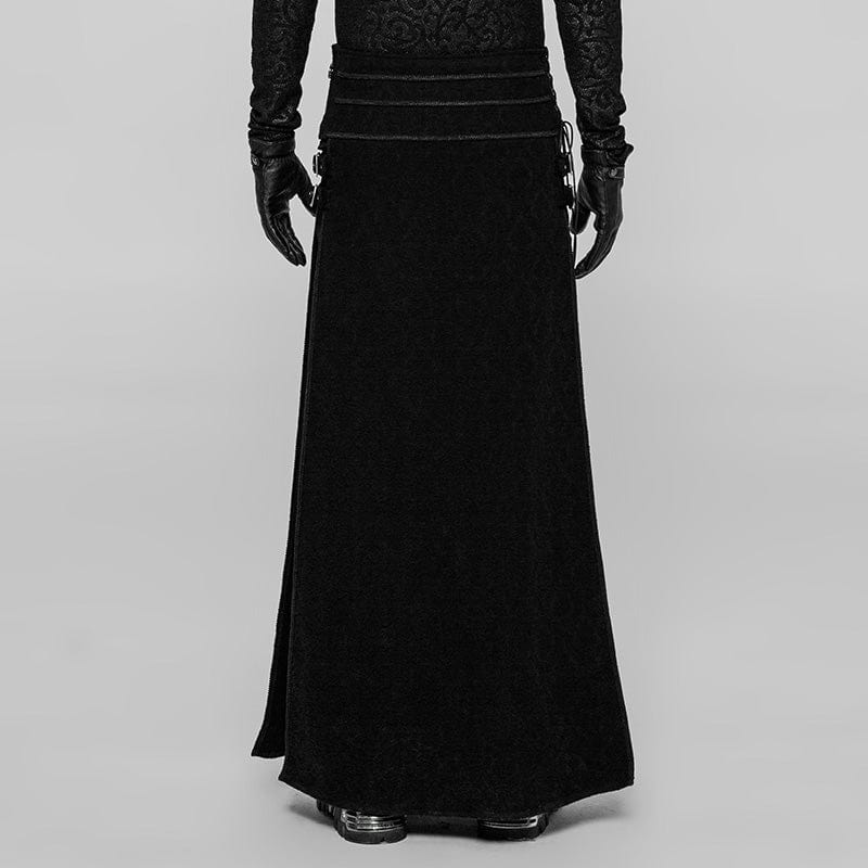 PUNK RAVE Men's Punk Side Slit Long Skirt