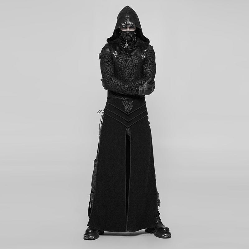 PUNK RAVE Men's Punk Side Slit Long Skirt