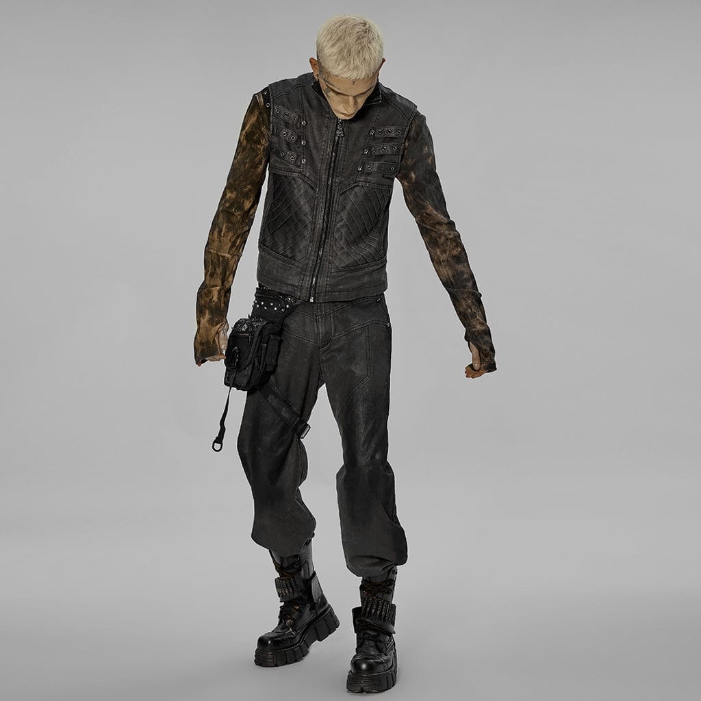 PUNK RAVE Men's Punk Skull Rivets Waist Bag