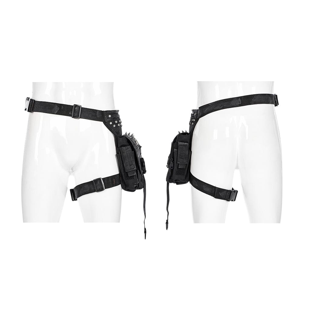 PUNK RAVE Men's Punk Skull Rivets Waist Bag