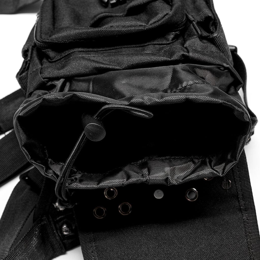 PUNK RAVE Men's Punk Skull Rivets Waist Bag