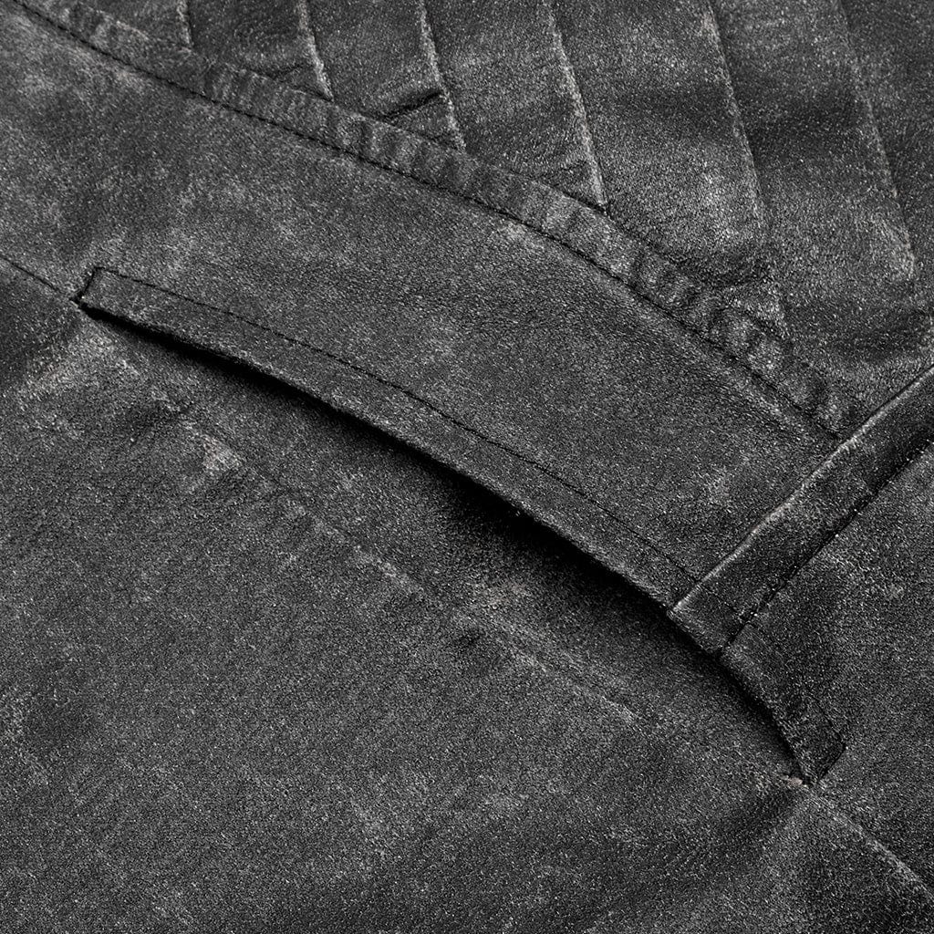 PUNK RAVE Men's Punk Stand Collar Buckle Distressed Vest