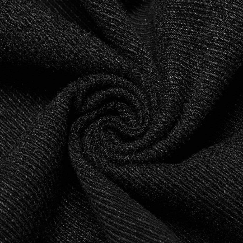 Punk Rave Men's Punk Turn-down Collar Mesh Splice Jacket