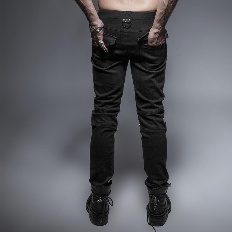 Men's Unique Armor Knee Men's Washing Jeans