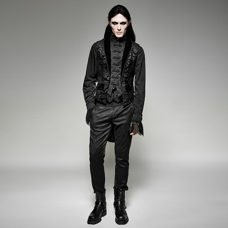 Men's Victorian Swallow Tail Sleeveless Velveteen Vest