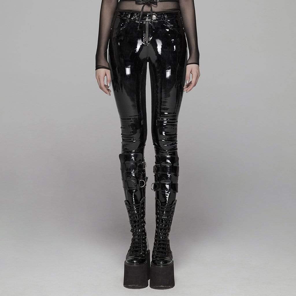 Women's Goth PVC Skinny Legging Pants