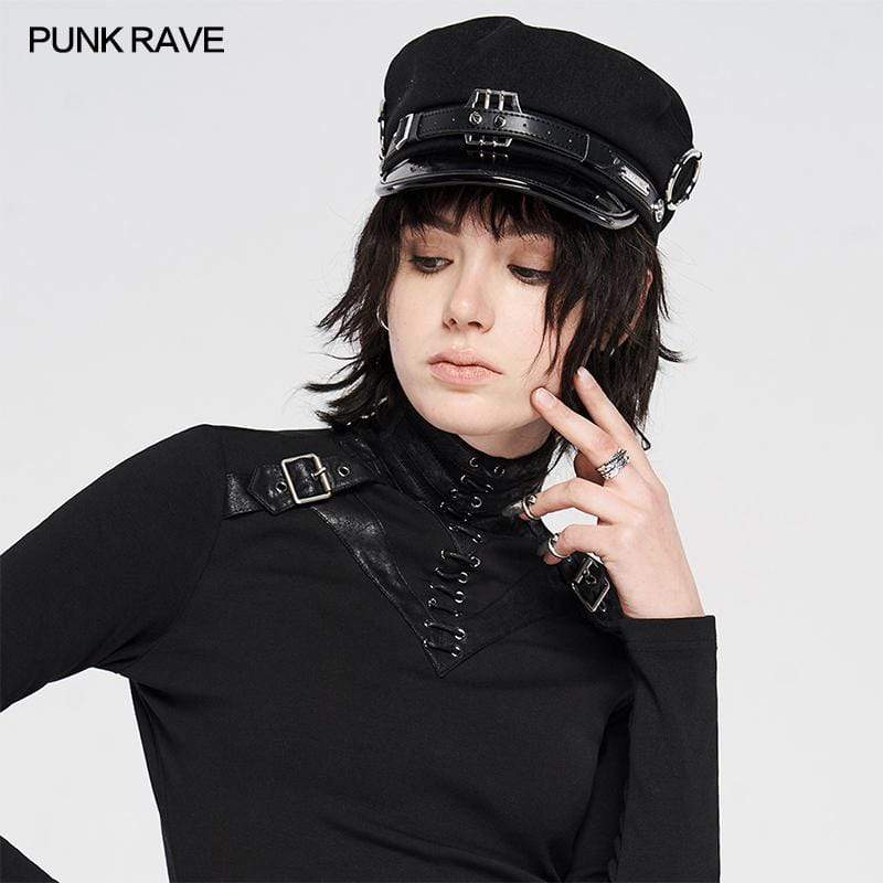 Women's Gothic Buckle Rivets Hats