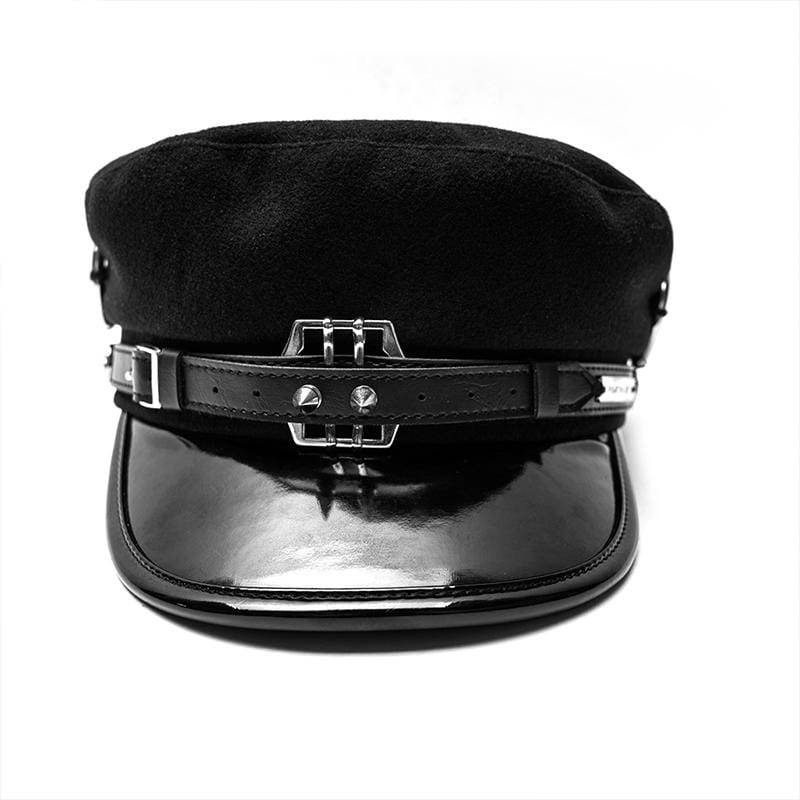 Women's Gothic Buckle Rivets Hats