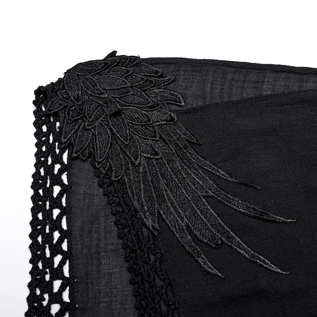 PUNK RAVE Women's Gothic Feather Tassels Dress