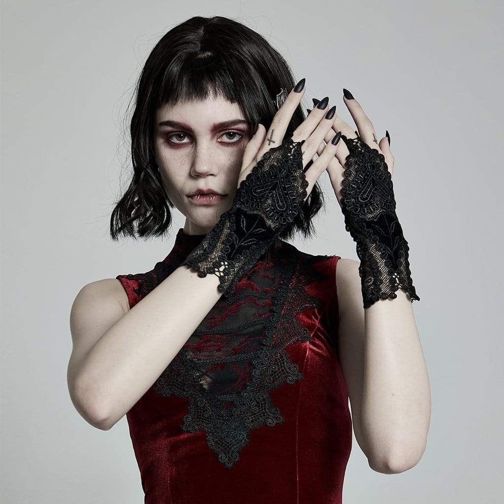 Women's Gothic Jacquard Gloves