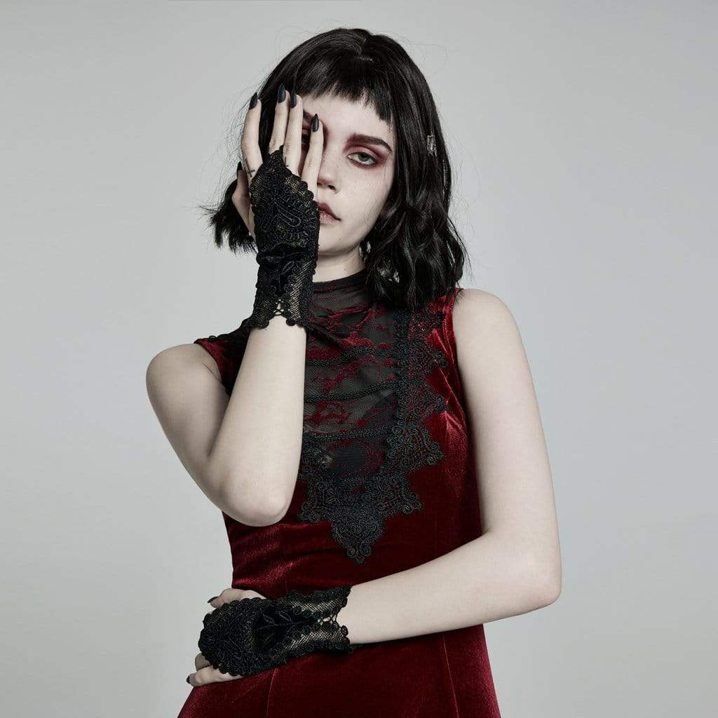Women's Gothic Jacquard Gloves