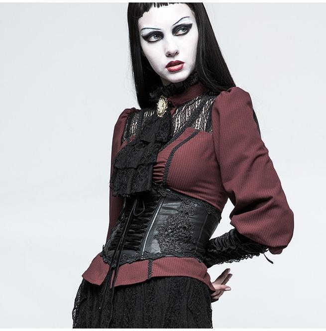 Women's Gothic Lolita Lace Up Faux Leather Girdle