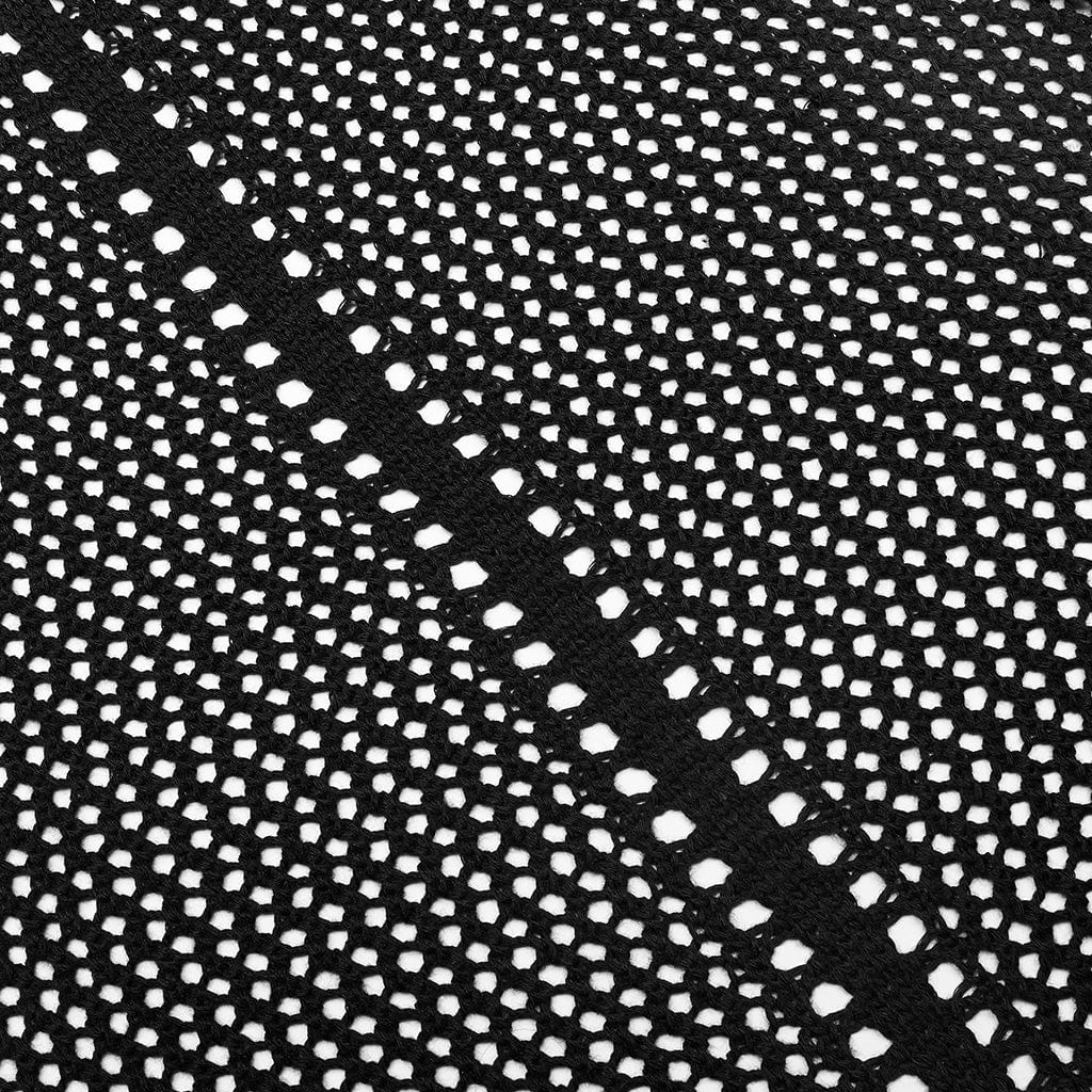 PUNK RAVE Women's Gothic Plunging Mesh Slip Dress