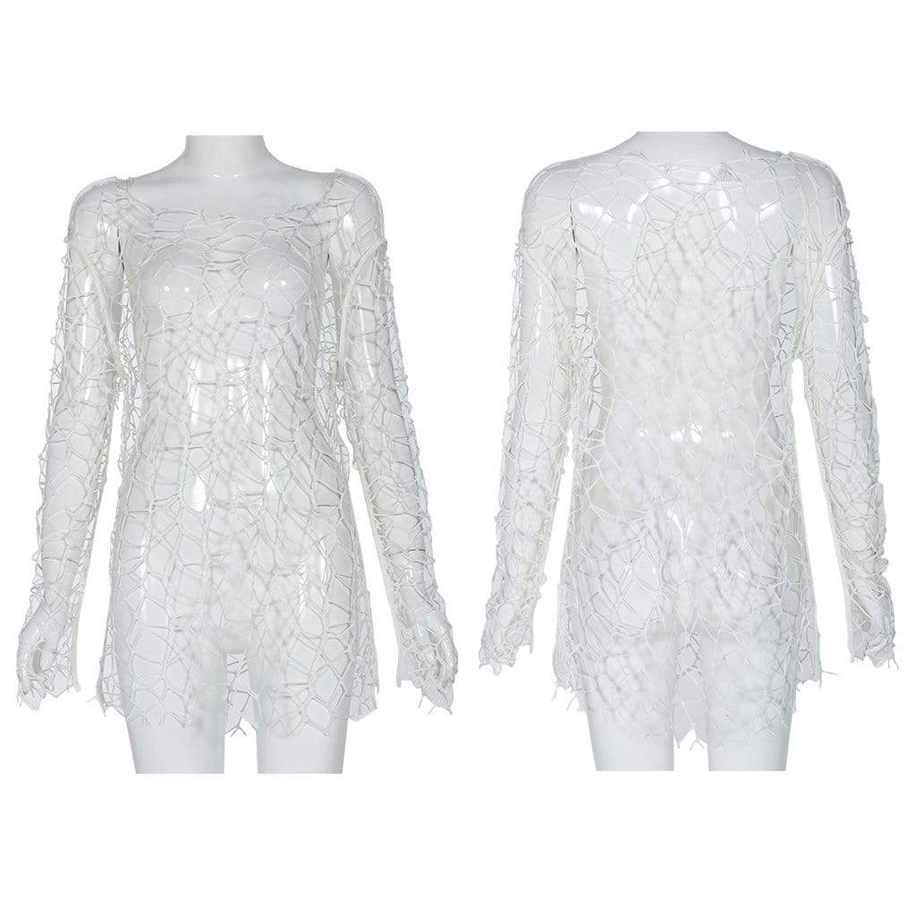 Women's Gothic Pure Color Net Shrug Sweaters