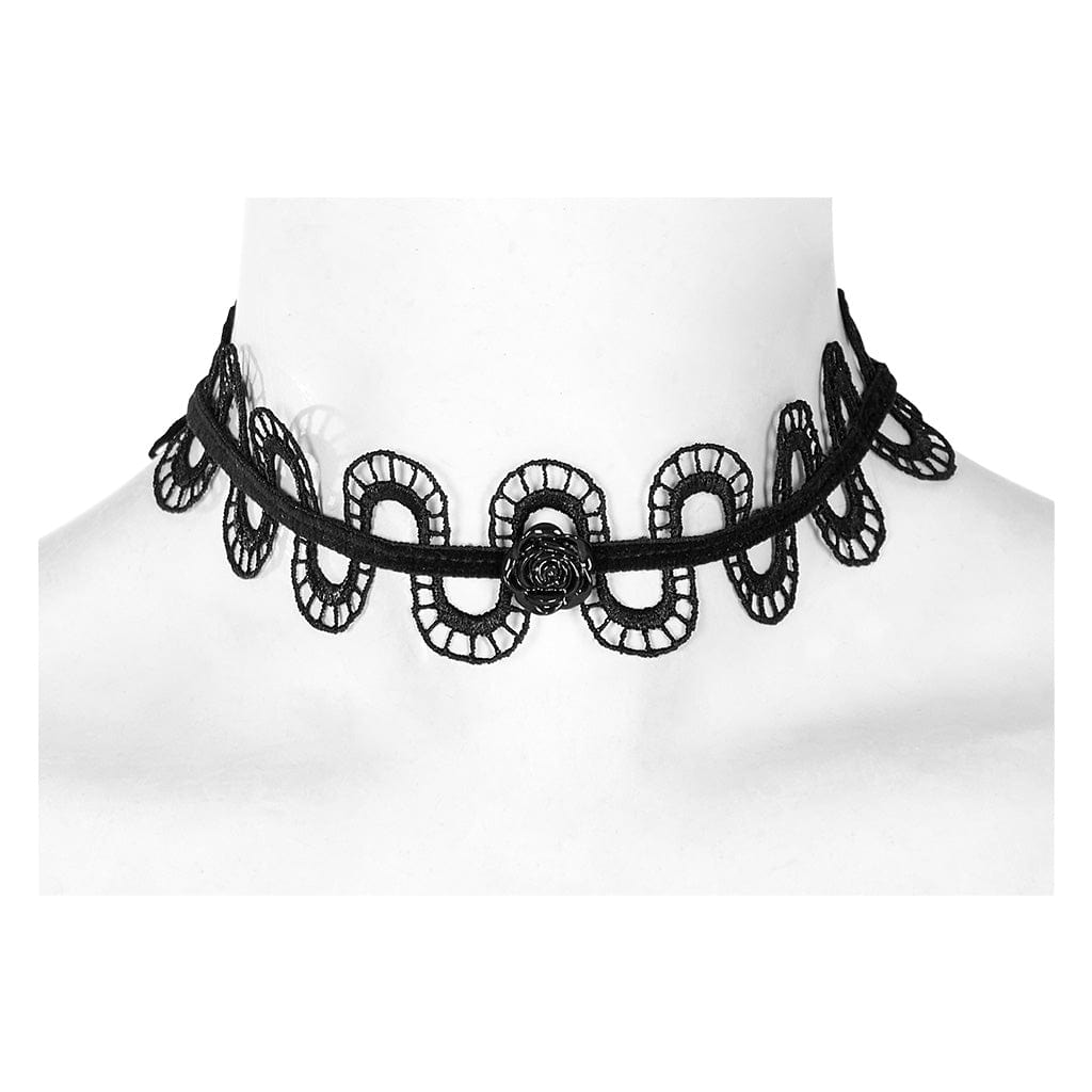 PUNK RAVE Women's Gothic Rose Snakelike Choker