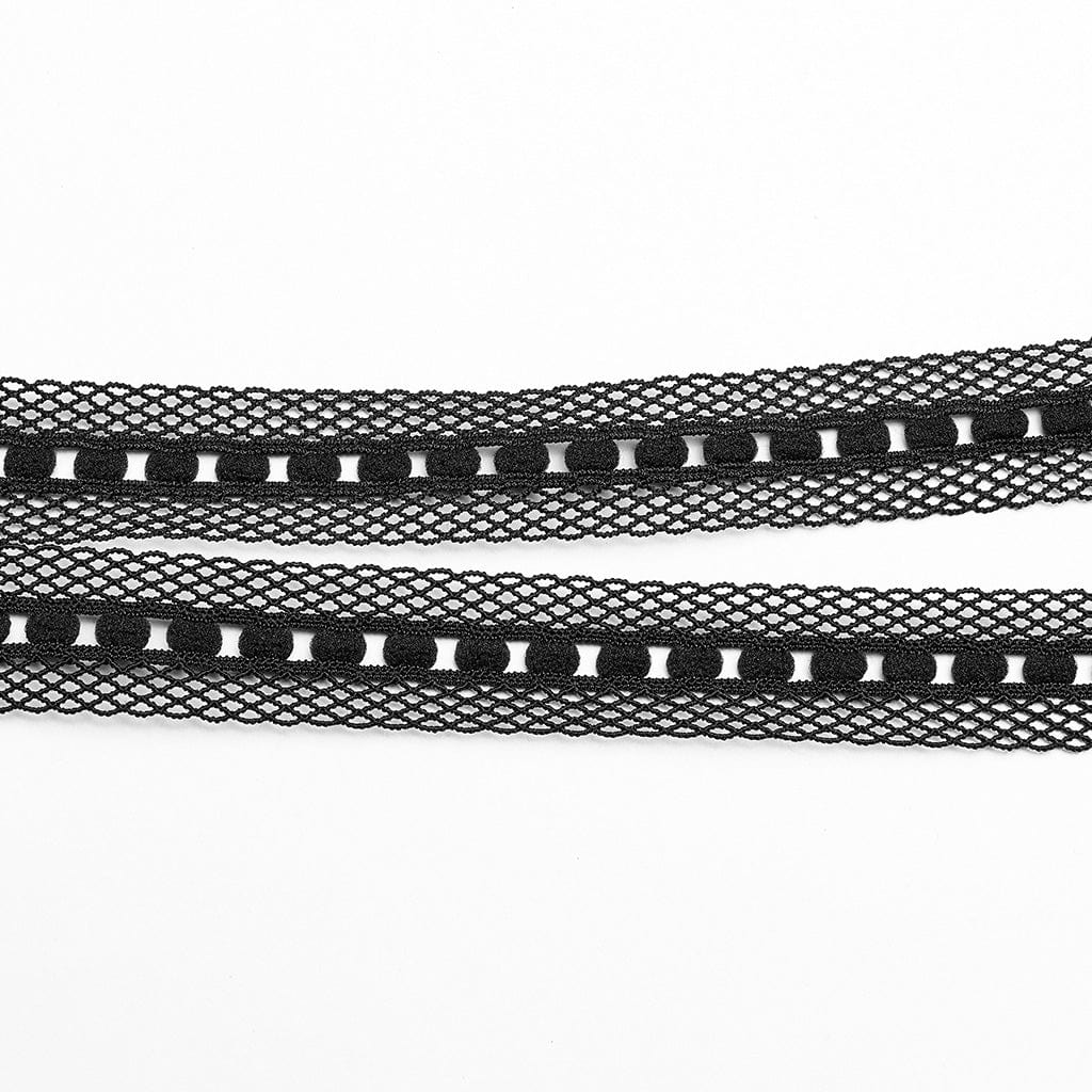 PUNK RAVE Women's Gothic Strappy Feather Cape