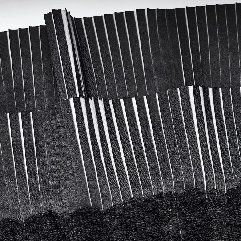 PUNK RAVE Women's Gothic Stripes Neckwear with Bell Choker