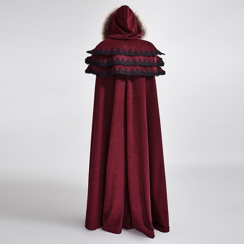 Women's Gothic Woolen Hooded Maxi Coat