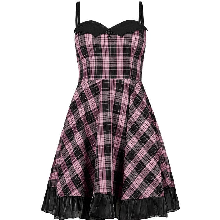 PUNK RAVE Women's Grunge Lace Hem Slip Dress