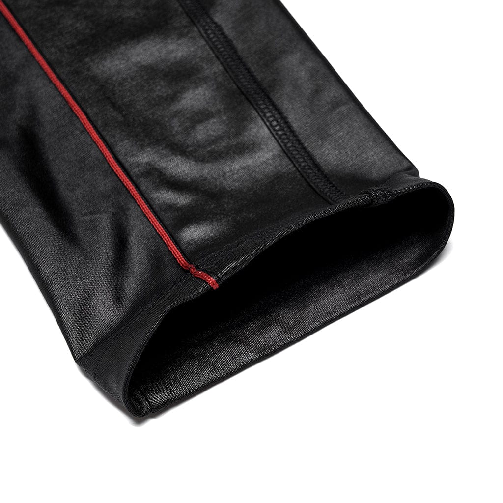 Punk Rave Women's Plus Size Punk Side Zip Faux Leather Leggings