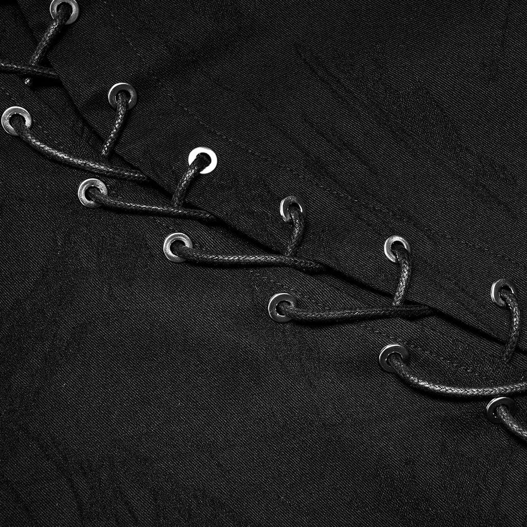 Punk Rave Women's Punk Lacing-up Jacquard Short Skirt With Belt