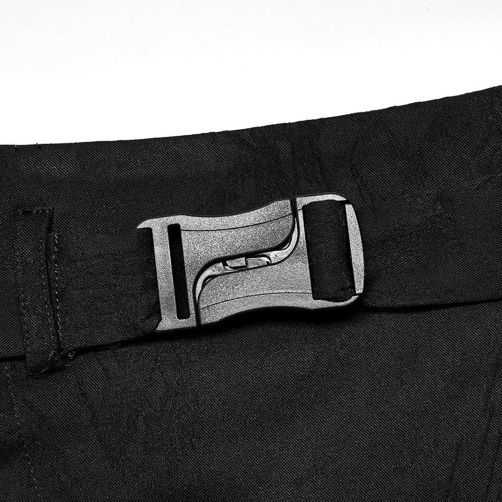 Punk Rave Women's Punk Lacing-up Jacquard Short Skirt With Belt