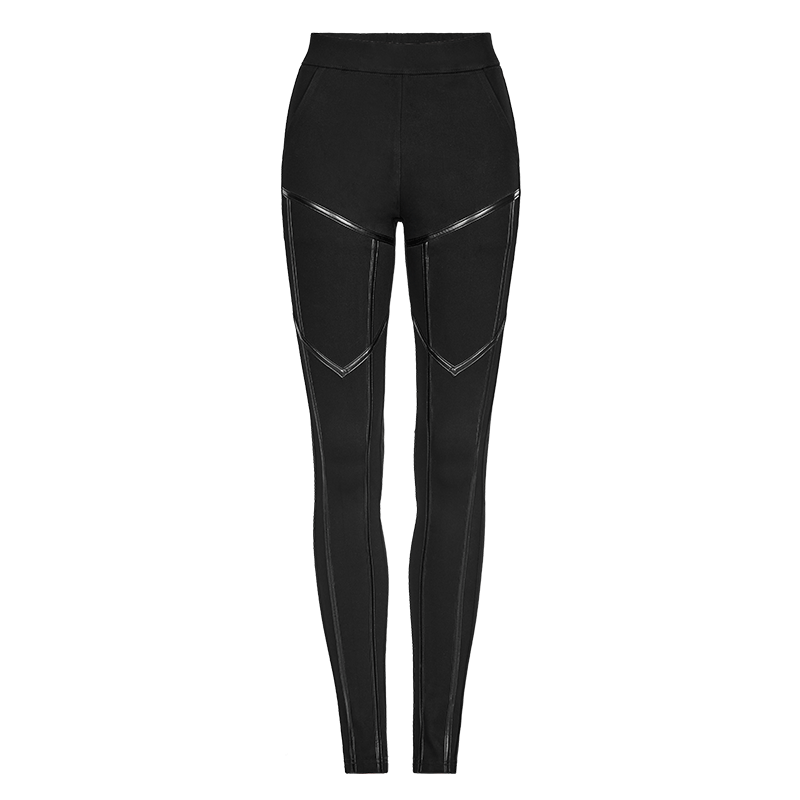 PUNK RAVE Women's Punk Line Splice Leggings