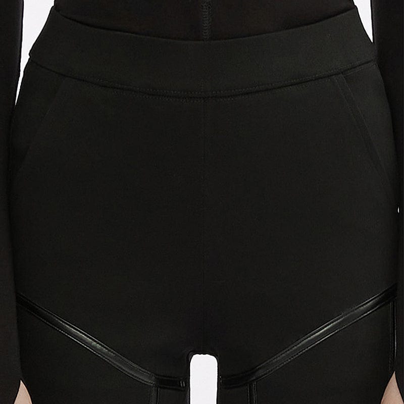 PUNK RAVE Women's Punk Line Splice Leggings