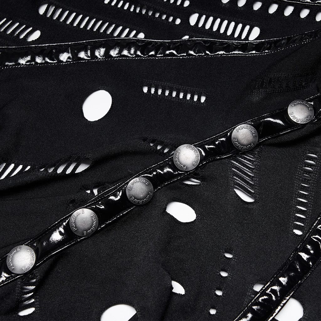 PUNK RAVE Women's Punk Ripped Mesh Cape