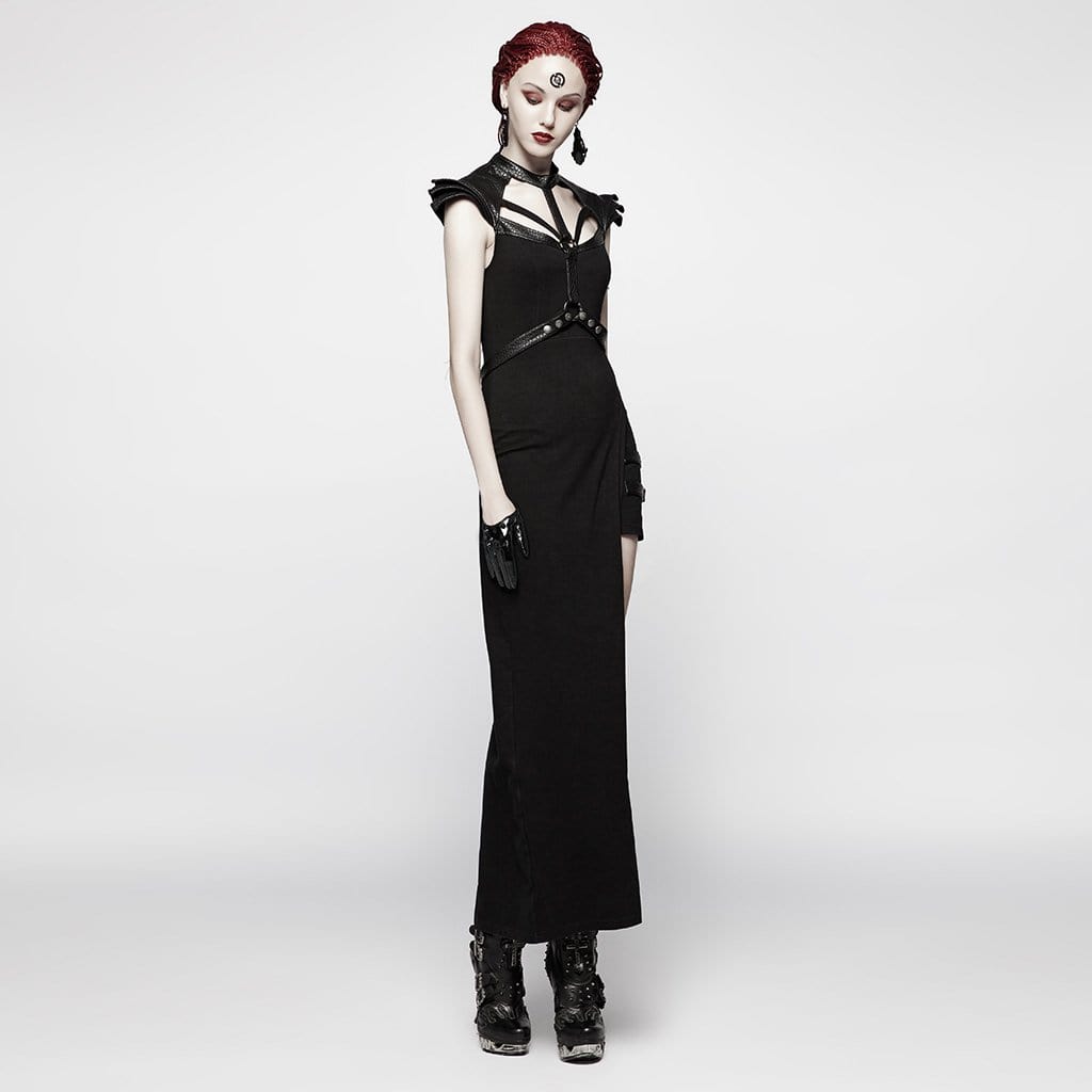 Women's Punk Rivets Faux Leather Gloves