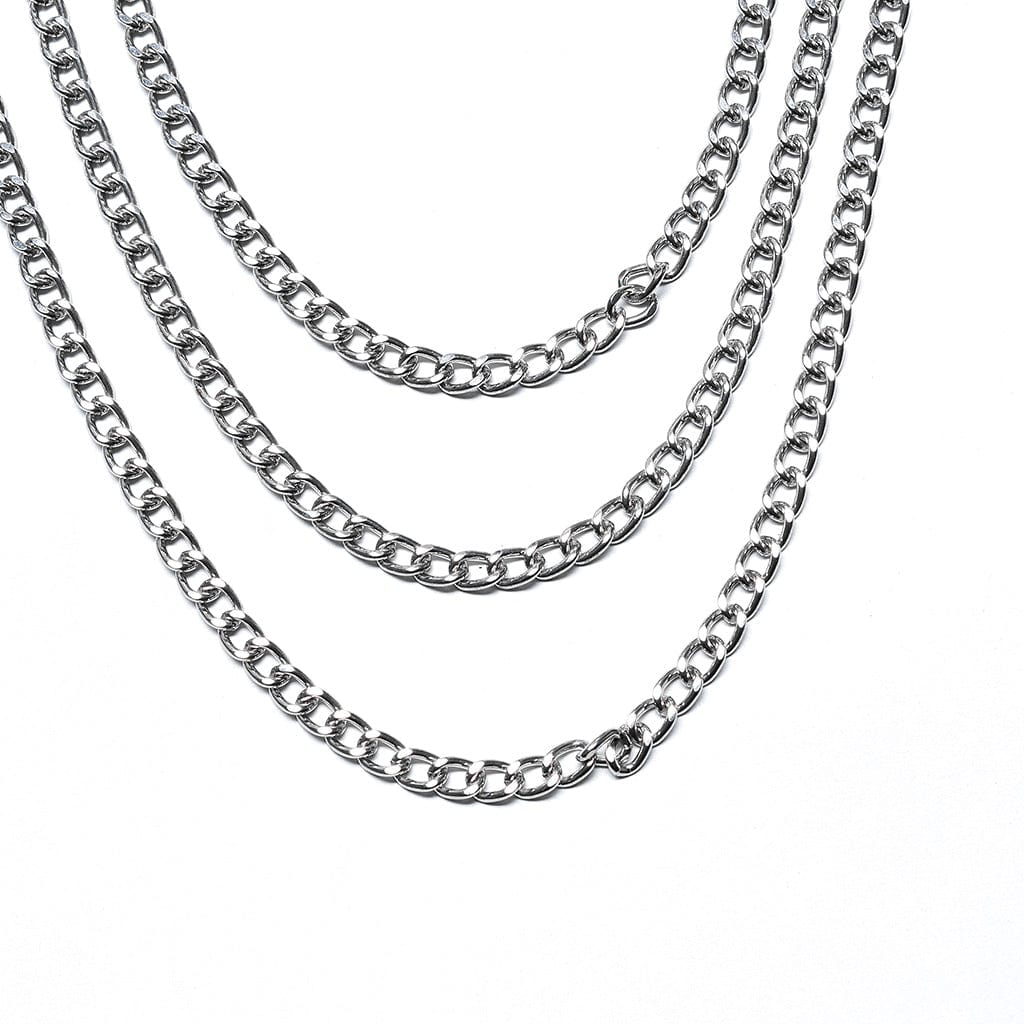 PUNK RAVE Women's Punk Snakeskin Faux Leather Necklace with Chain