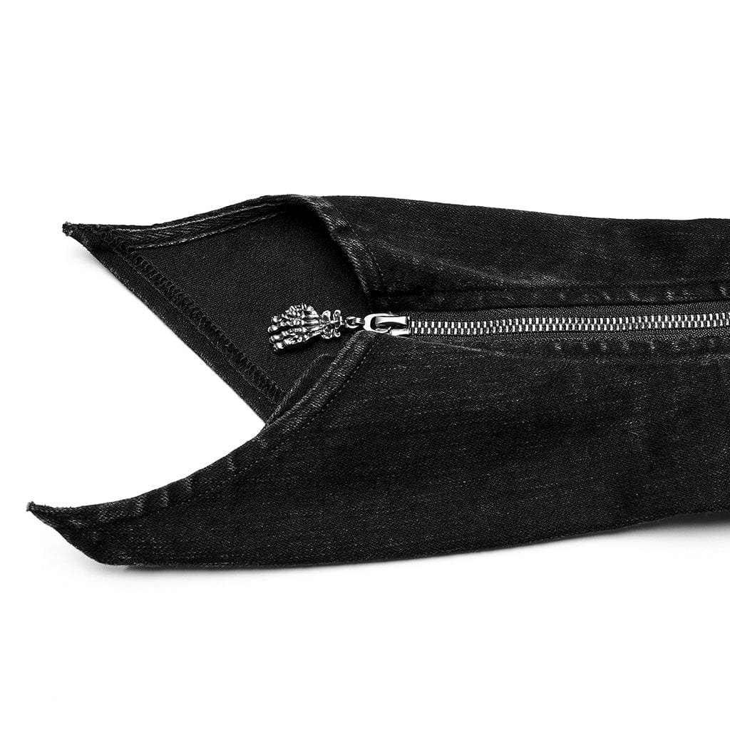 PUNK RAVE Women's Punk Strappy Big-pocket Irregular Leg Warmers