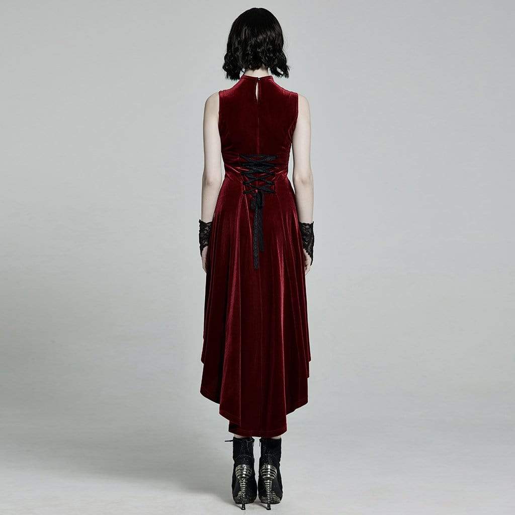 Women's Victorian Gothic High/Low Velet Sleeveless Dresses