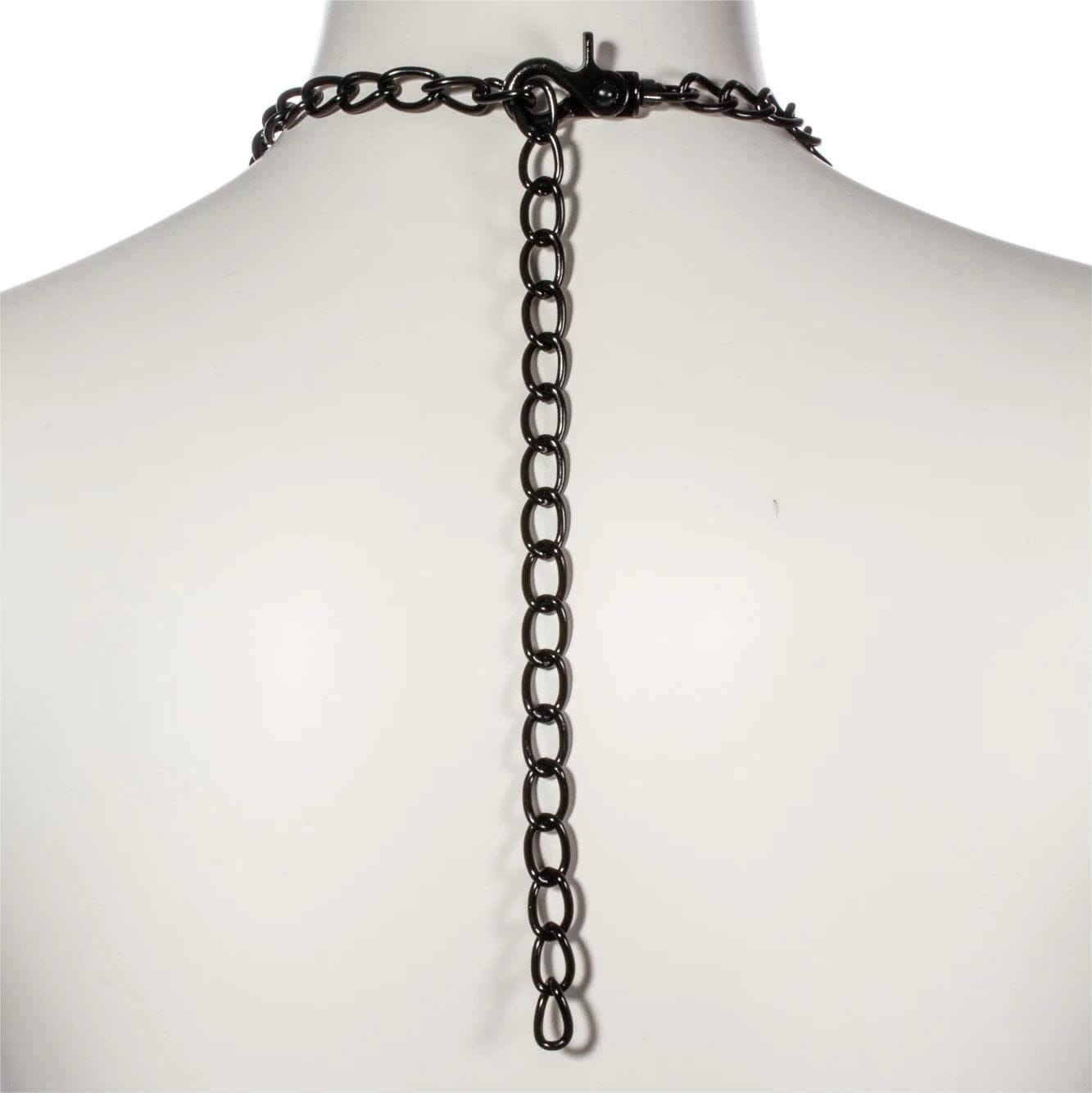 RNG Women's Gothic Floral Embroidered Mesh Splice Suspender Skirt