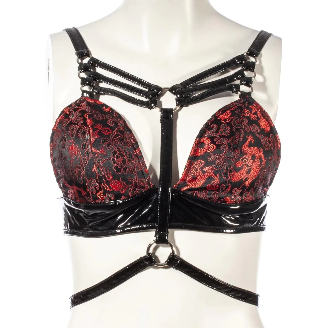 RNG Women's Gothic Floral Embroidered Strap Bustier