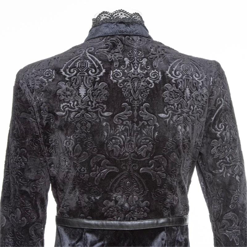 RNG Women's Gothic Plunging Embossing Mock Two-piece Dress