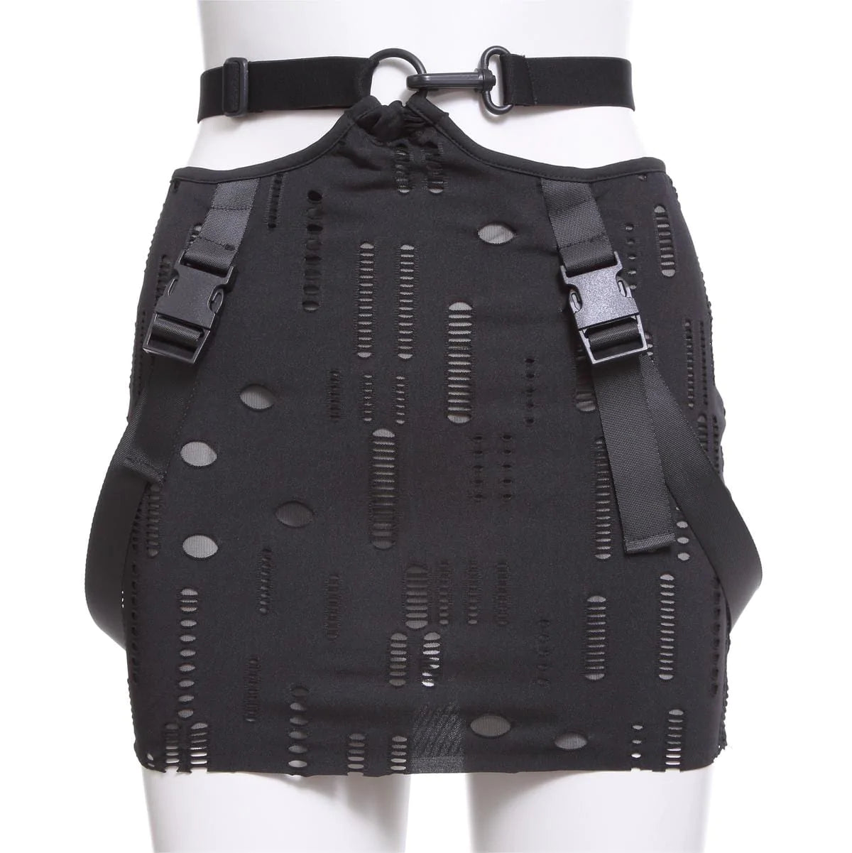 RNG Women's Grunge Buckle Ripped Skirt