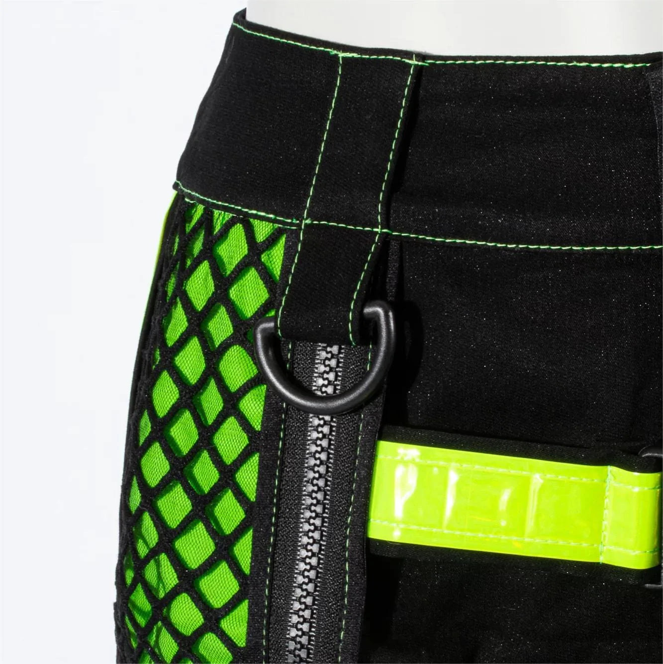 RNG Women's Grunge Contrast Color Buckle Skirt Green