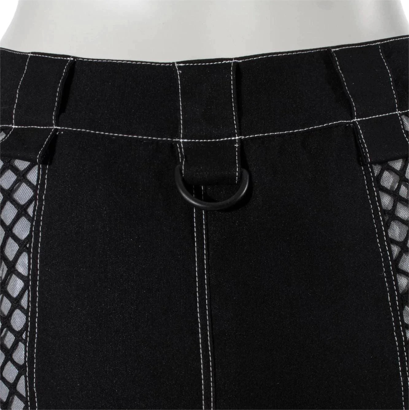 RNG Women's Grunge Contrast Color Buckle Skirt White