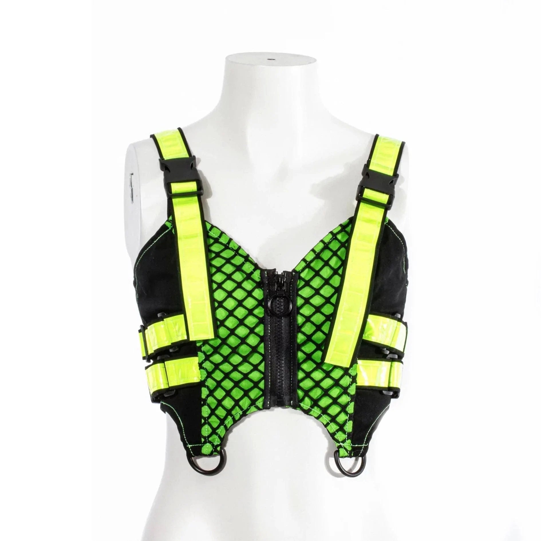 RNG Women's Grunge Contrast Color Buckle Vest Green