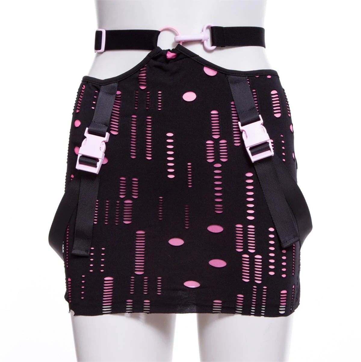 RNG Women's Grunge Contrast Color Ripped Skirt