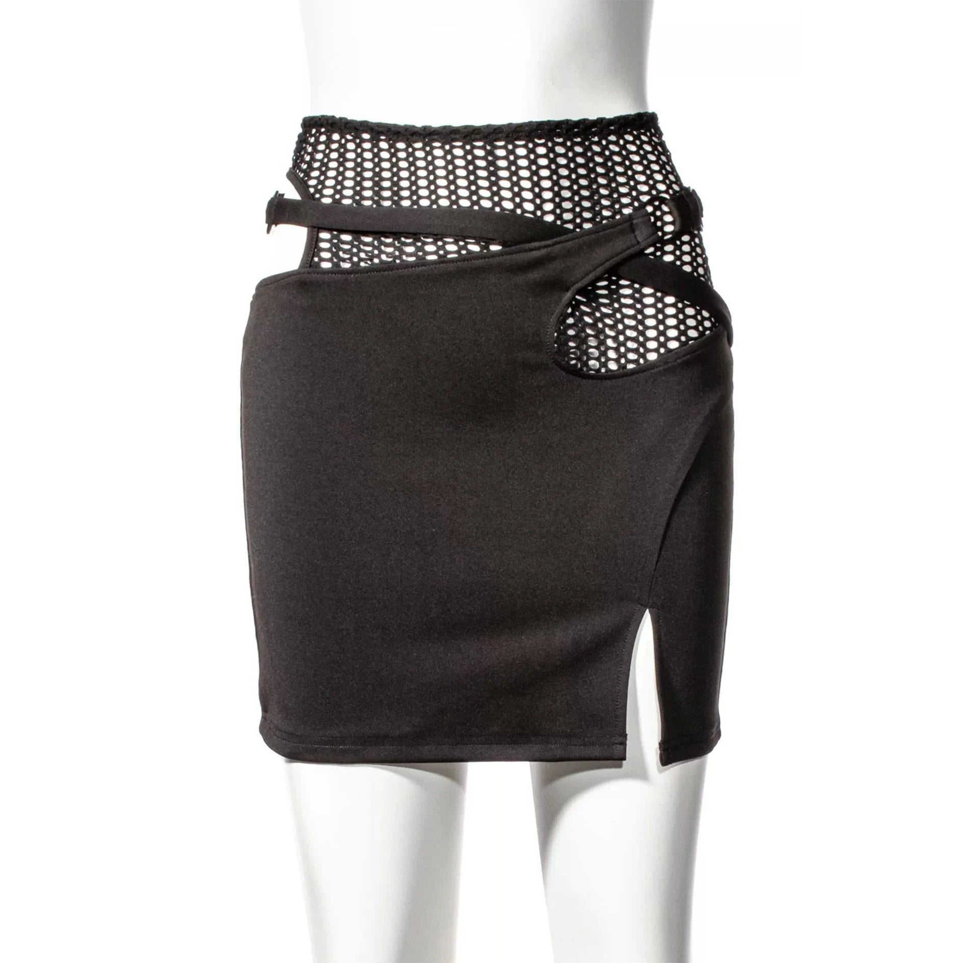 RNG Women's Punk Cutout Mesh Splice Skirt