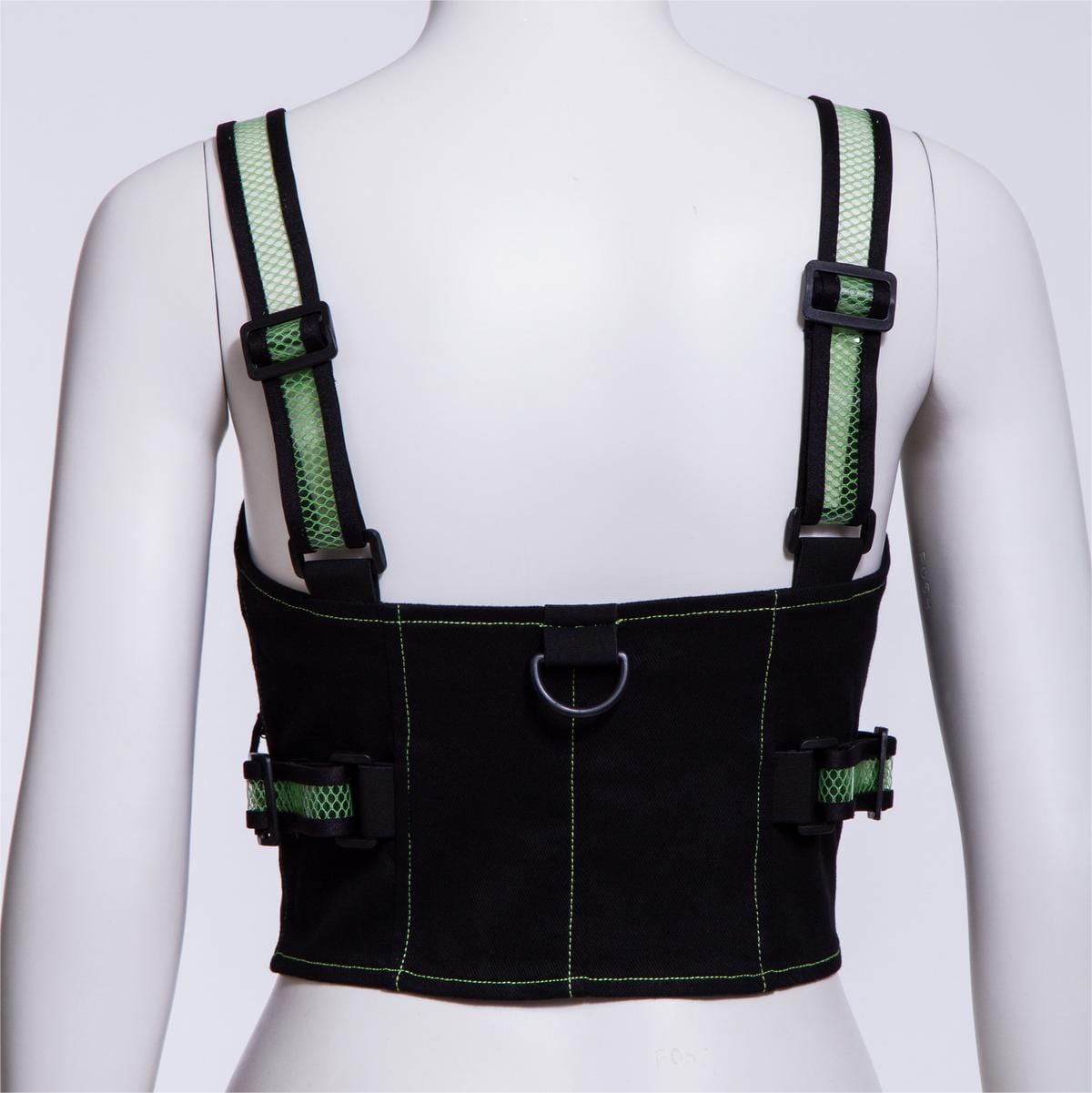 RNG Women's Punk Double Color Mesh Splice Vest Green