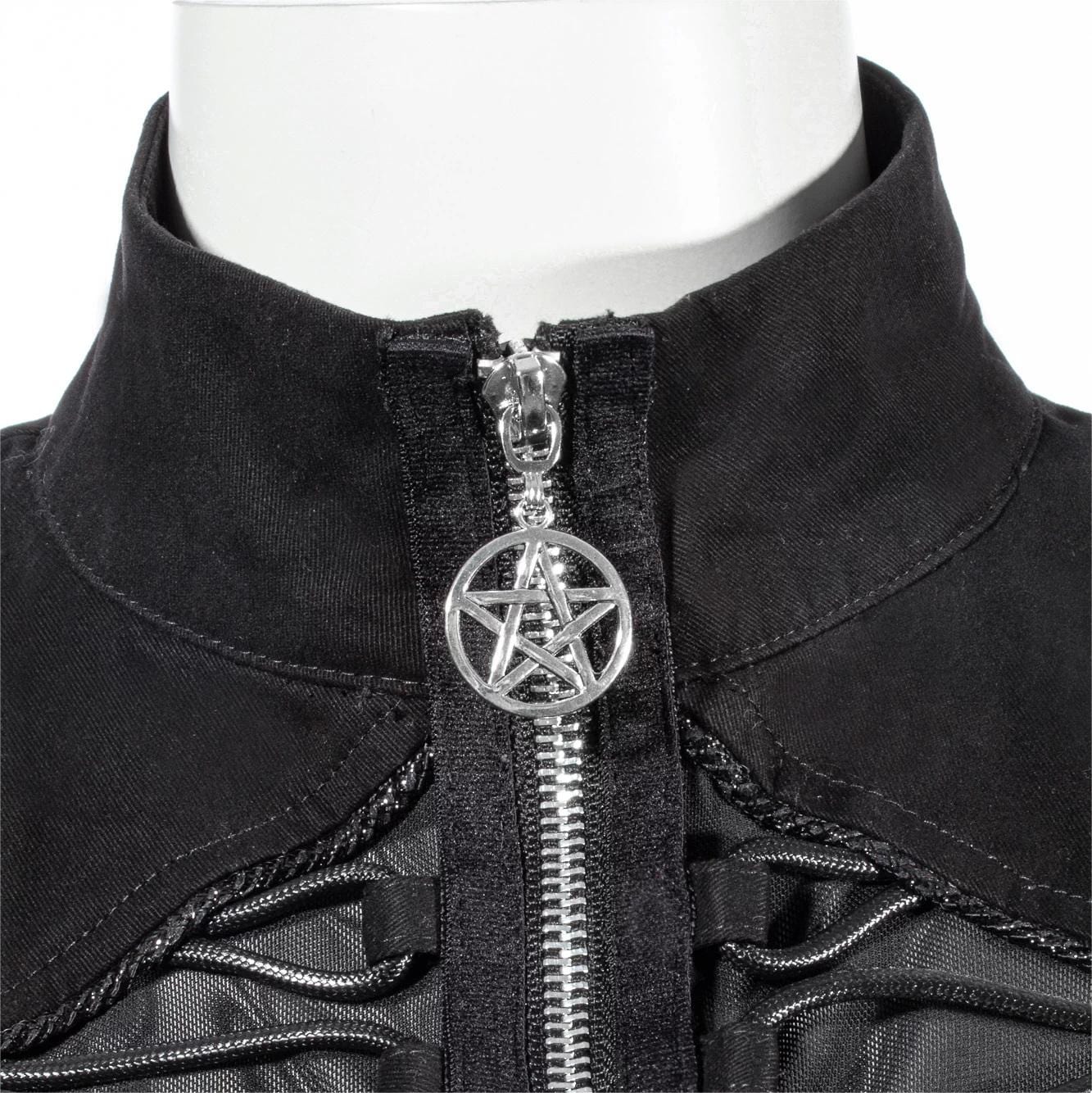 RNG Women's Punk Stand Collar Irregular Crop Top