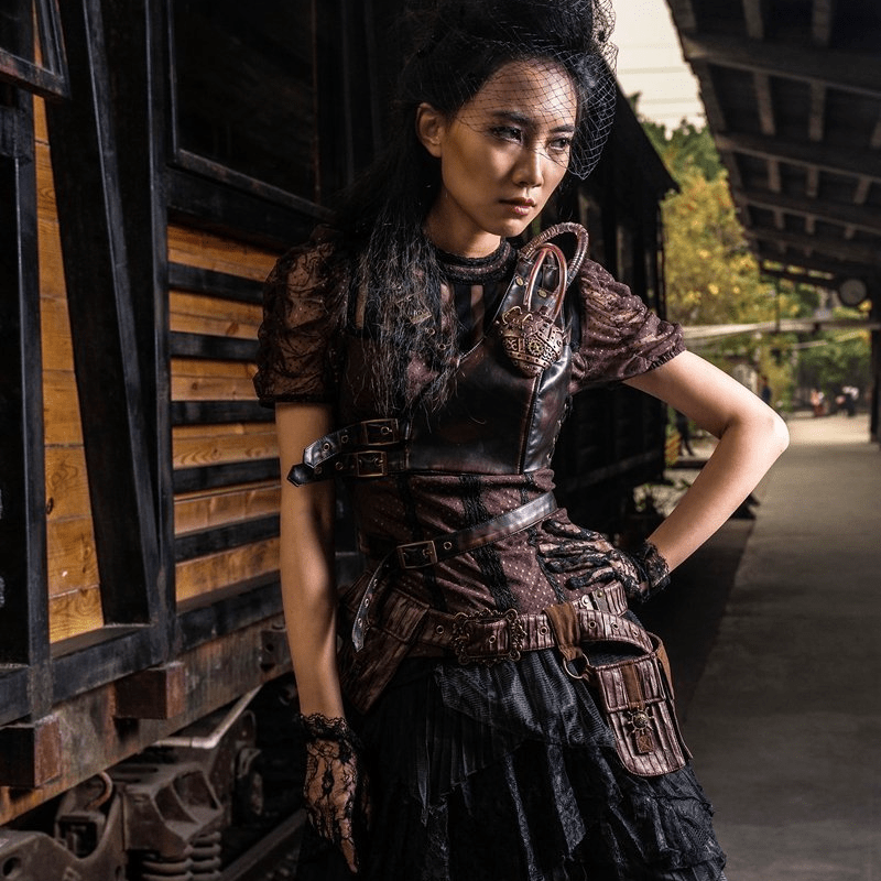 RQ-BL Goth Waist Belt with Pouch