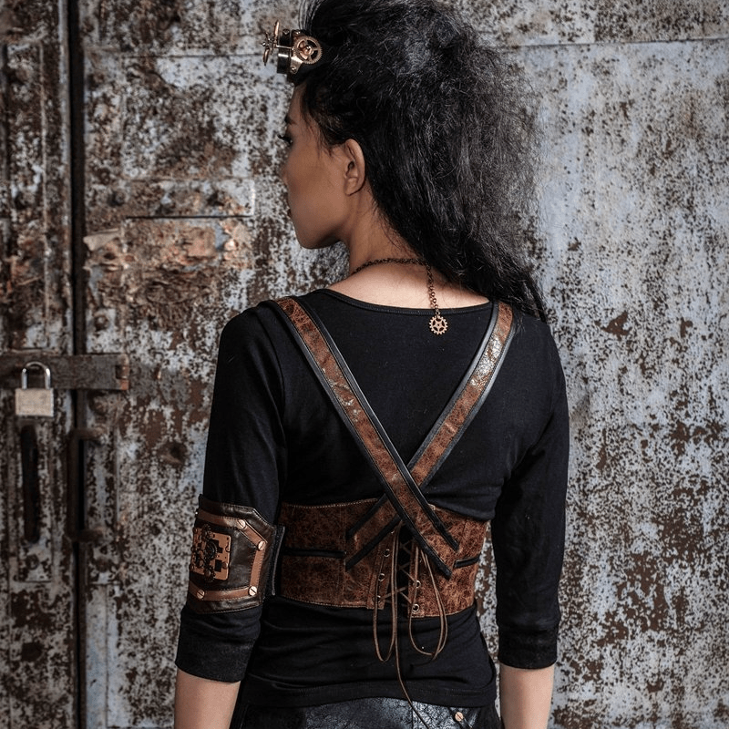 RQ-BL Gothic Lace and Buckle Bustier