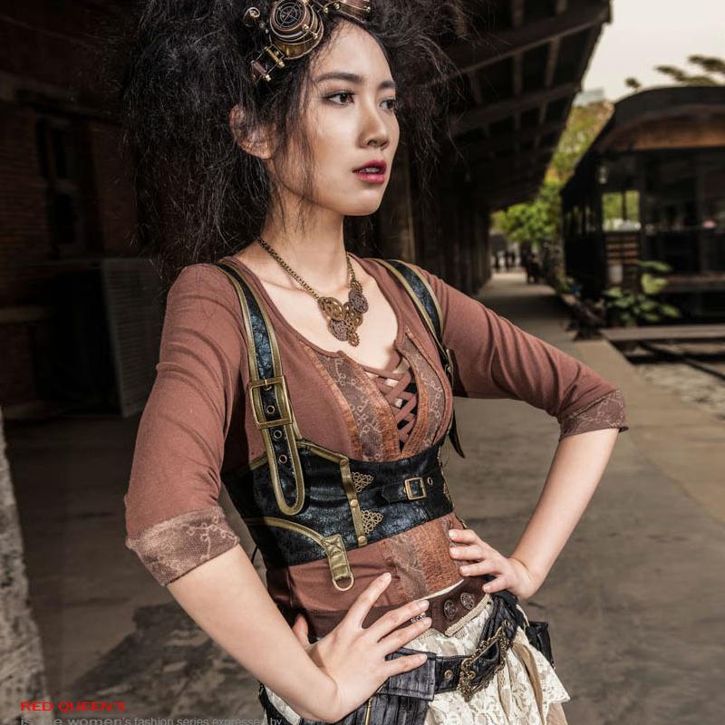 RQ-BL Gothic Lace and Buckle Bustier